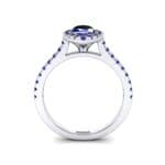 Marquise Halo Blue Sapphire Engagement Ring (0.97 CTW) Side View