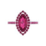 Marquise Halo Ruby Engagement Ring (0.97 CTW) Top Flat View