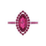 Marquise Halo Ruby Engagement Ring (0.97 CTW) Top Flat View