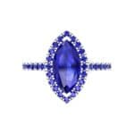 Marquise Halo Blue Sapphire Engagement Ring (0.97 CTW) Top Flat View