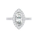 Marquise Halo Diamond Engagement Ring (0.97 CTW) Top Flat View