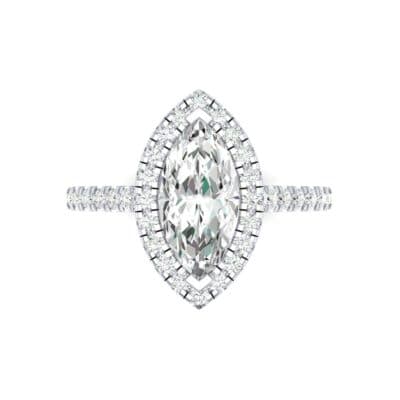 Marquise Halo Diamond Engagement Ring (0.97 CTW) Top Flat View