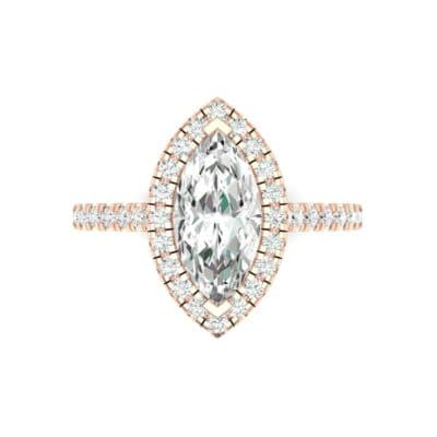 Marquise Halo Diamond Engagement Ring (0.97 CTW) Top Flat View