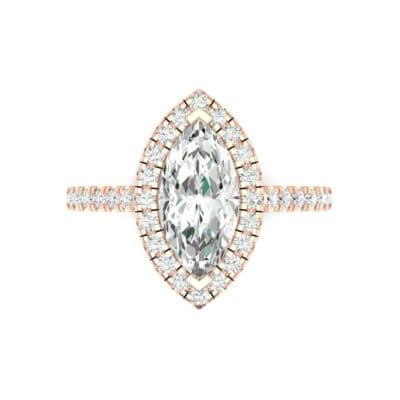 Marquise Halo Diamond Engagement Ring (0.97 CTW) Top Flat View