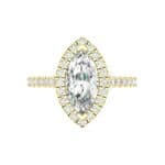 Marquise Halo Diamond Engagement Ring (0.97 CTW) Top Flat View
