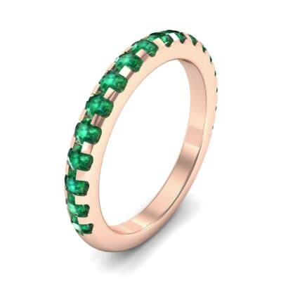 Pave Emerald Ring (0.82 CTW) Perspective View