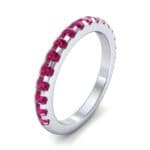 Pave Ruby Ring (0.82 CTW) Perspective View