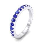 Pave Blue Sapphire Ring (0.82 CTW) Perspective View