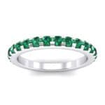 Pave Emerald Ring (0.82 CTW) Top Dynamic View