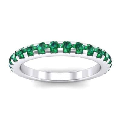 Pave Emerald Ring (0.82 CTW) Top Dynamic View