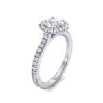 Round Halo Full Pave Diamond Engagement Ring (1.02 CTW) Perspective View