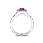 Round Halo Full Pave Ruby Engagement Ring (1.2 CTW) Side View
