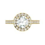 Round Halo Full Pave Diamond Engagement Ring (1.02 CTW) Top Flat View