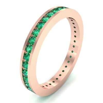 Channel-Set Emerald Eternity Ring (1.11 CTW) Perspective View