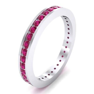 Channel-Set Ruby Eternity Ring (1.11 CTW) Perspective View
