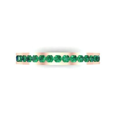 Channel-Set Emerald Eternity Ring (1.11 CTW) Top Flat View
