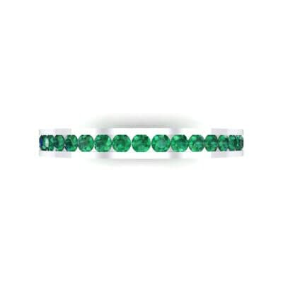 Channel-Set Emerald Eternity Ring (1.11 CTW) Top Flat View