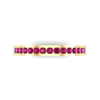 Channel-Set Ruby Eternity Ring (1.11 CTW) Top Flat View