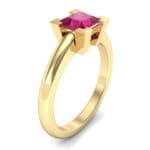 Cathedral Princess-Cut Solitaire Ruby Engagement Ring (0.65 CTW) Perspective View