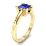 Cathedral Princess-Cut Solitaire Blue Sapphire Engagement Ring (0.65 CTW) Perspective View