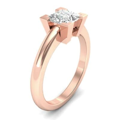Cathedral Princess-Cut Solitaire Diamond Engagement Ring (0.56 CTW) Perspective View