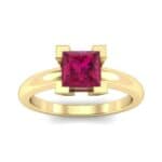 Cathedral Princess-Cut Solitaire Ruby Engagement Ring (0.65 CTW) Top Dynamic View