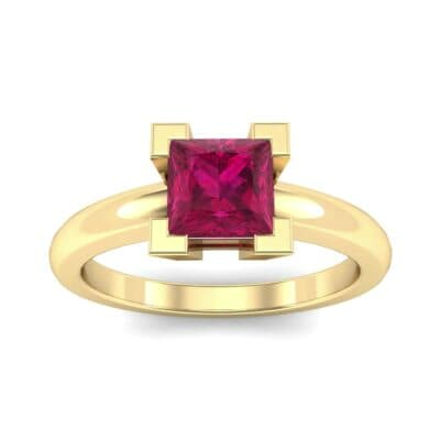 Cathedral Princess-Cut Solitaire Ruby Engagement Ring (0.65 CTW) Top Dynamic View