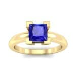 Cathedral Princess-Cut Solitaire Blue Sapphire Engagement Ring (0.65 CTW) Top Dynamic View