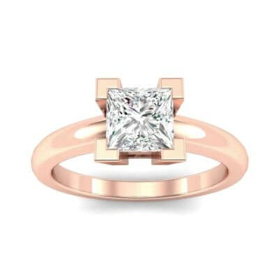 Cathedral Princess-Cut Solitaire Diamond Engagement Ring (0.56 CTW) Top Dynamic View