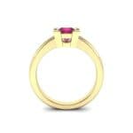 Cathedral Princess-Cut Solitaire Ruby Engagement Ring (0.65 CTW) Side View