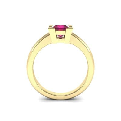 Cathedral Princess-Cut Solitaire Ruby Engagement Ring (0.65 CTW) Side View