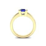 Cathedral Princess-Cut Solitaire Blue Sapphire Engagement Ring (0.65 CTW) Side View