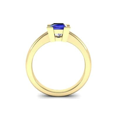 Cathedral Princess-Cut Solitaire Blue Sapphire Engagement Ring (0.65 CTW) Side View