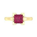 Cathedral Princess-Cut Solitaire Ruby Engagement Ring (0.65 CTW) Top Flat View