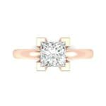 Cathedral Princess-Cut Solitaire Diamond Engagement Ring (0.56 CTW) Top Flat View