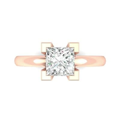Cathedral Princess-Cut Solitaire Diamond Engagement Ring (0.56 CTW) Top Flat View