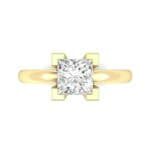 Cathedral Princess-Cut Solitaire Diamond Engagement Ring (0.56 CTW) Top Flat View