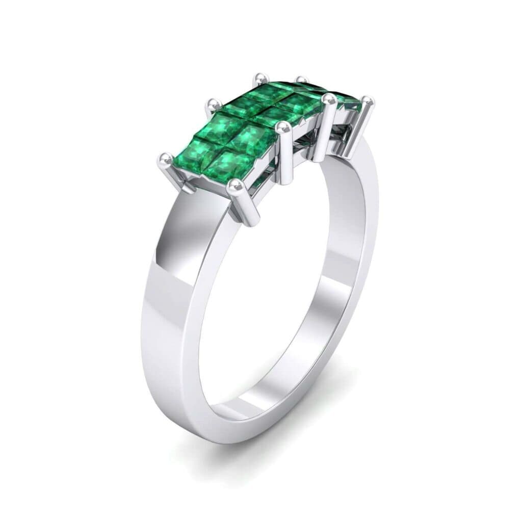 Invisible-Set Dozen Emerald Ring (0.96 CTW) 4541 Render 1 01 Camera1 Stone 1 Emerald 0 Floor 0 Metal 4 White Gold 0 Emitter Aqua Light 0