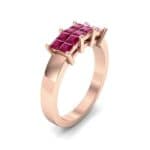 Invisible-Set Dozen Ruby Ring (0.96 CTW) Perspective View