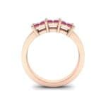 Invisible-Set Dozen Ruby Ring (0.96 CTW) Side View