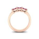 Invisible-Set Dozen Ruby Ring (0.96 CTW) Side View
