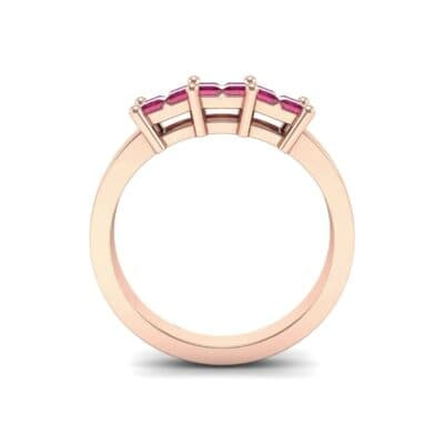 Invisible-Set Dozen Ruby Ring (0.96 CTW) Side View