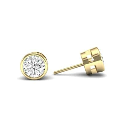 Bezel-Set Round Brilliant Diamond Stud Earrings (0.5 CTW) Top Dynamic View