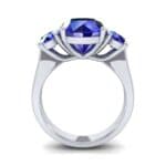 Oval Three-Stone Trellis Blue Sapphire Ring (4.71 CTW) Side View