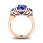 Oval Three-Stone Trellis Blue Sapphire Ring (4.71 CTW) Side View
