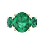 Oval Three-Stone Trellis Emerald Ring (4.71 CTW) Top Flat View