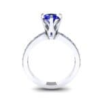 Six-Prong Milgrain Pave Blue Sapphire Engagement Ring (0.9 CTW) Side View