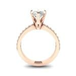 Six-Prong Milgrain Pave Diamond Engagement Ring (0.9 CTW) Side View
