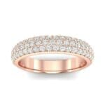 Domed Three-Row Pave Diamond Ring (1.01 CTW) Top Dynamic View