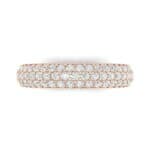 Domed Three-Row Pave Diamond Ring (1.01 CTW) Top Flat View